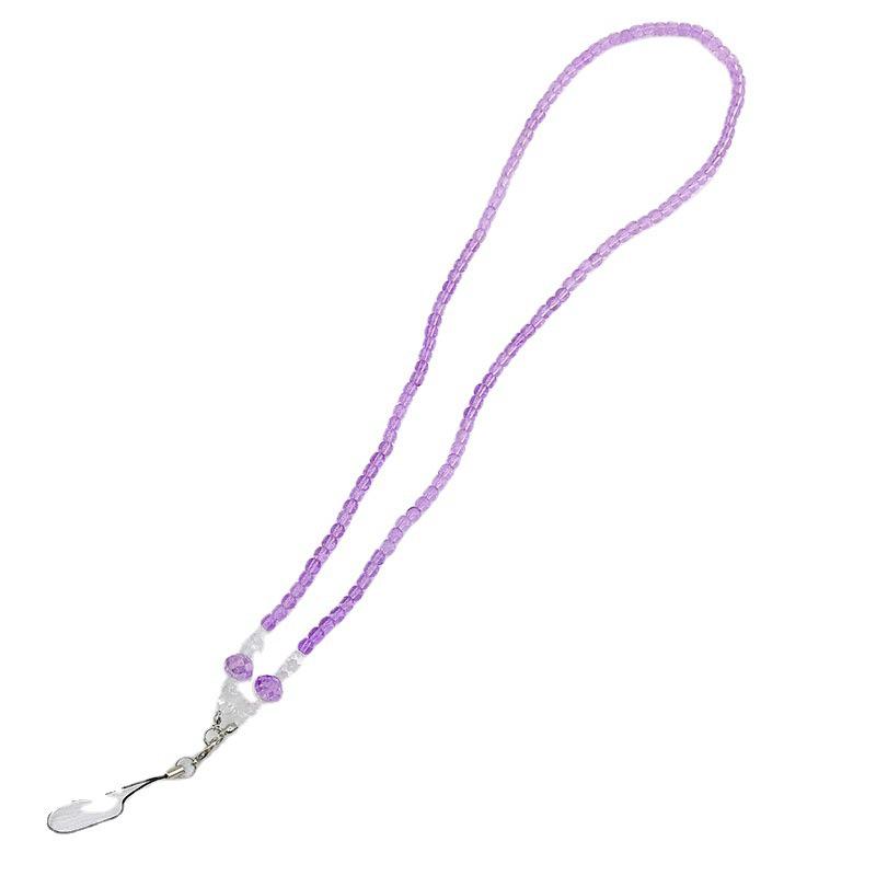 Handmade Crystal Bead Nylon Phone Neck Lanyard - Transparent, Long, Couples' Design