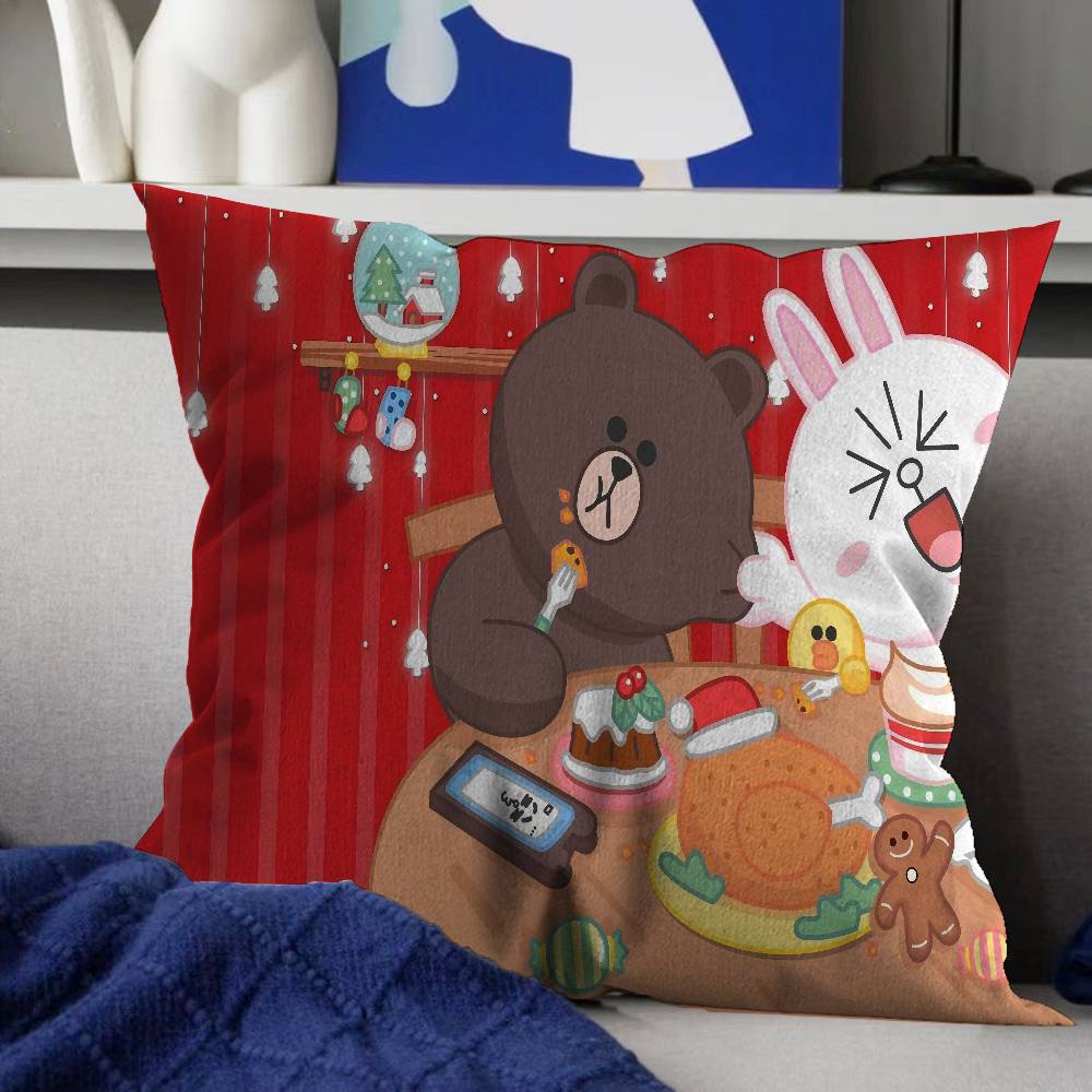 

Cute L-LINE F-FRIENDS Stitch Lucky Dragon Pillow Cover Sofa Cushion Cover Home Room Decoration Children Gift 12x12Inch