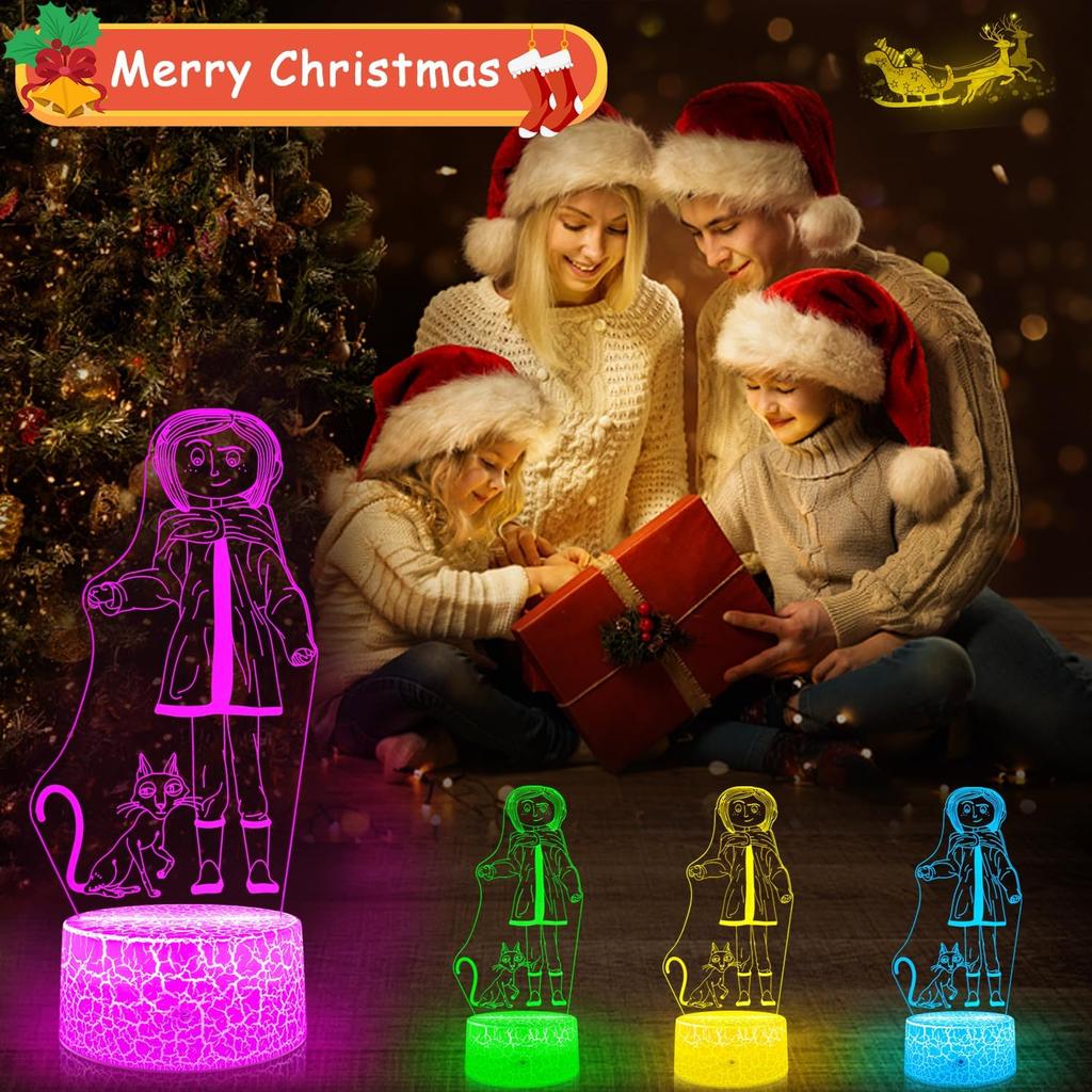 Cartoon Night Light for Kids Cute Merch for Room Decor with Remote & Smart Touch 16 Colors Changing Dimmable Bedside Lamp As Christmas Halloween