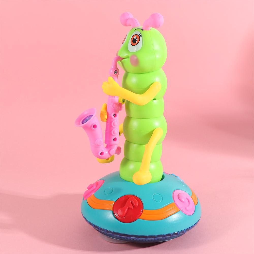 LED Saxophone Caterpillar Toy Plastic Dancing Caterpillar Toy Electric Music Toy  Halloween