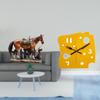 Nordic Horse Cheese Resin Sculpture Minimalist Desk Clock Ornament Quiet Acrylic Wall Art Figurine