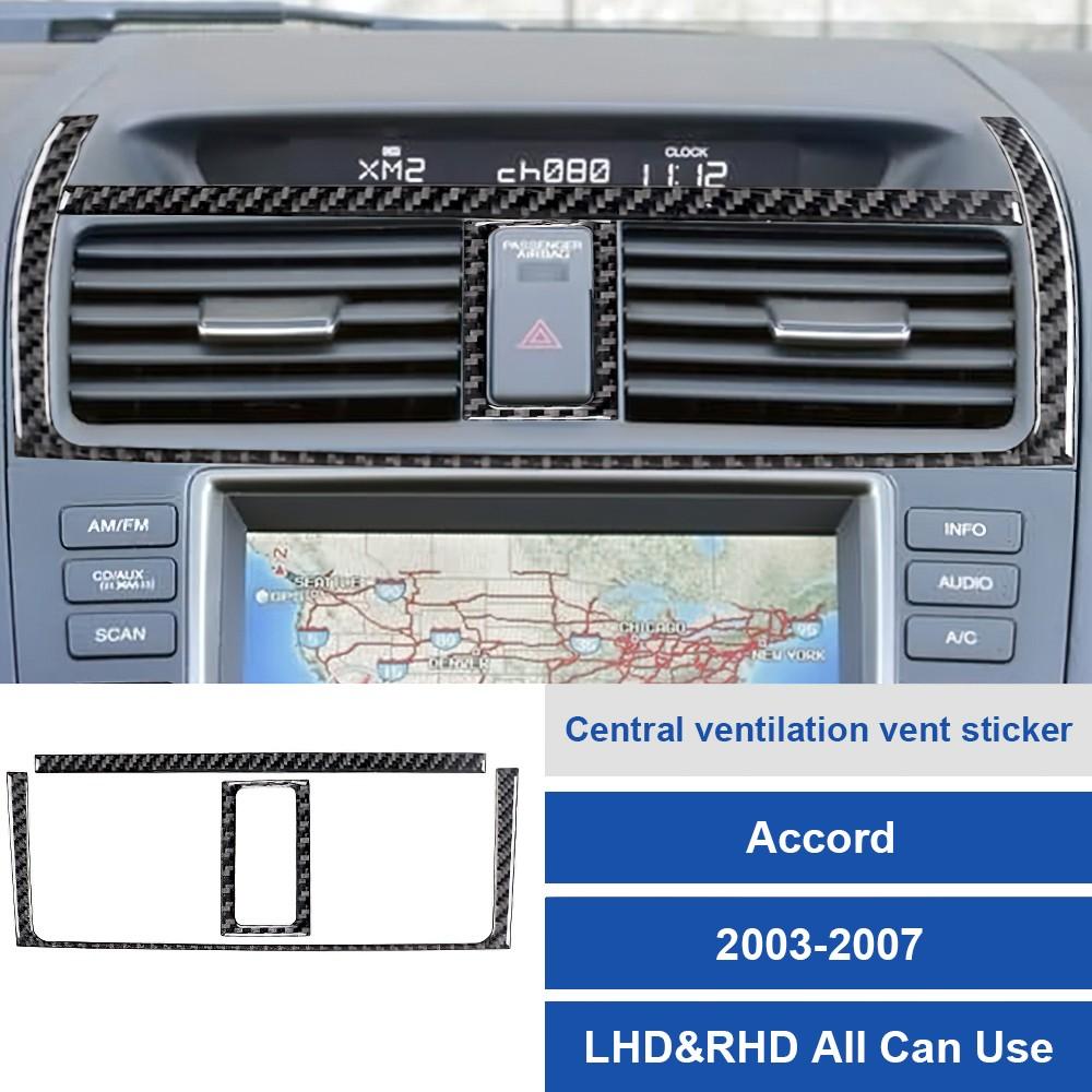 Real Carbon Fiber Steering Wheel Button Trim Fit for Honda Accord 2003-2007 Inner Decal Cover 3D Sticker Auto Accessories