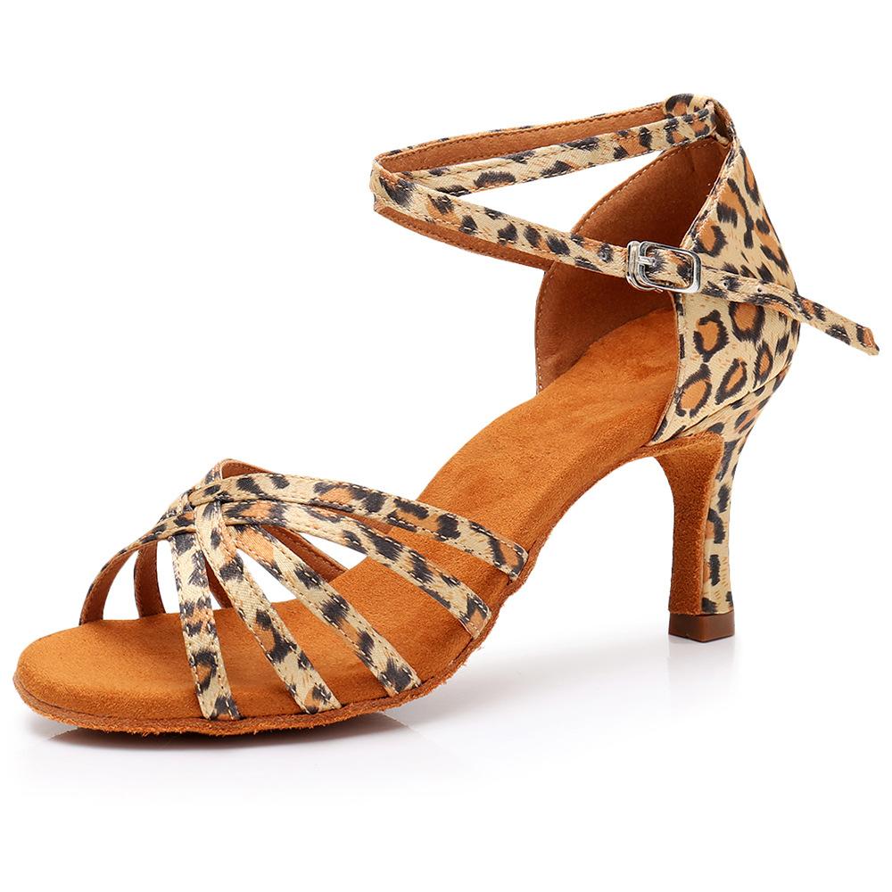 Latin Dance Shoes Women Suede Soles Tango Indoor Dancing Shoes Cuban Heels Party High Heel Ballroom Dance Shoes Wholesale