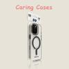 For iPhone 17 Pro Max Case Magnetic Question Mark Clear Metal Buttons Compatible with iPhone 16 15 14 13 12