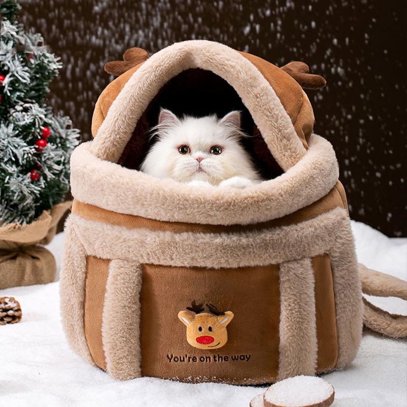 Portable Winter Warm Cat & Dog Backpack: Double Shoulder Pet Carrier