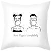 Luxury Home Decoration Pillowcase Simple Line Sketch Character Pattern Cushion Cover Living Room Sofa Cushion Cover