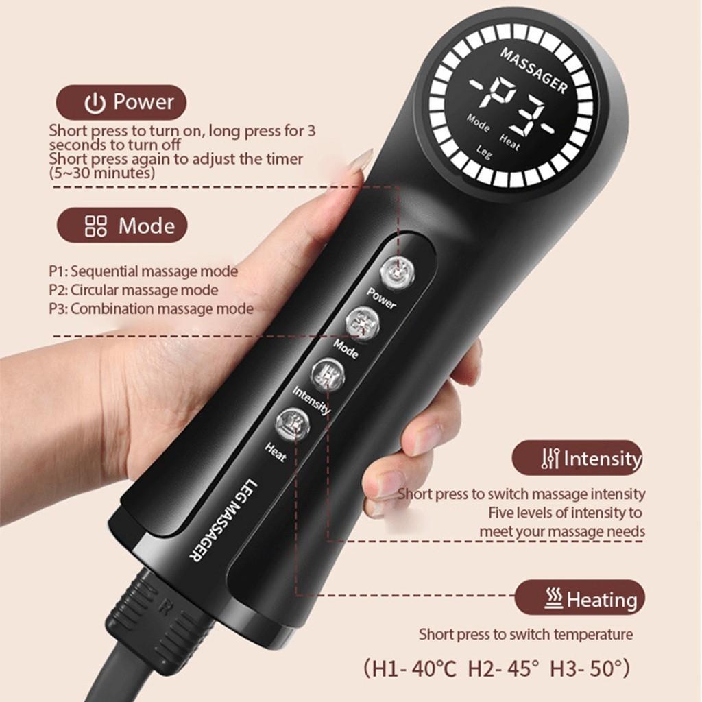 360° Coverage Electric Air Pressure Calf Massager Leg Massager Hot Compress Knee Thigh Massage Leg Beauty Instrument