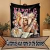 Custom Name Personalized Karol G Print Blanket, Home Decor, Bedroom, Sofa, Camping, Couch, Gifts for Birthday Christmas