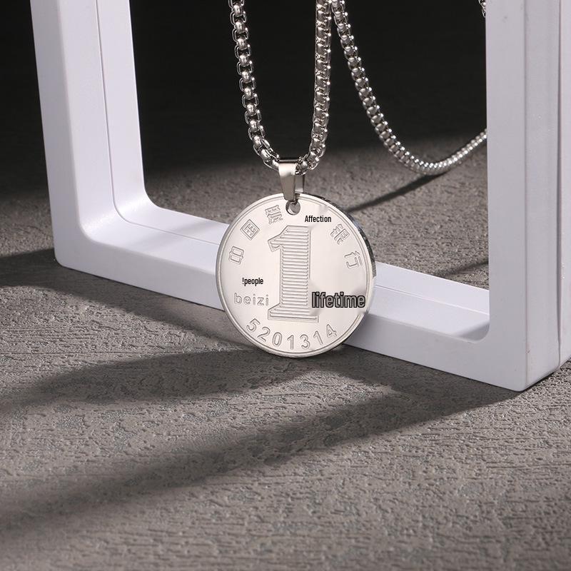 Men's Titanium Steel Hip Hop Pendant Necklace - Trendy, Non-fading Street Style