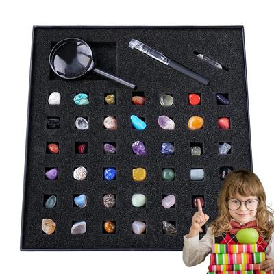 2026 New Rock Collection Box For Kids Christmas Gift Natural Gemstone Crystal Sets Mineral Science Kit Geology Science Gifts