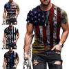 Herren Bluse Amerika Flagge Gedruckt Hautfreundliches Polyester Lässig Kurzarm T-Shirt Tops für den Alltag