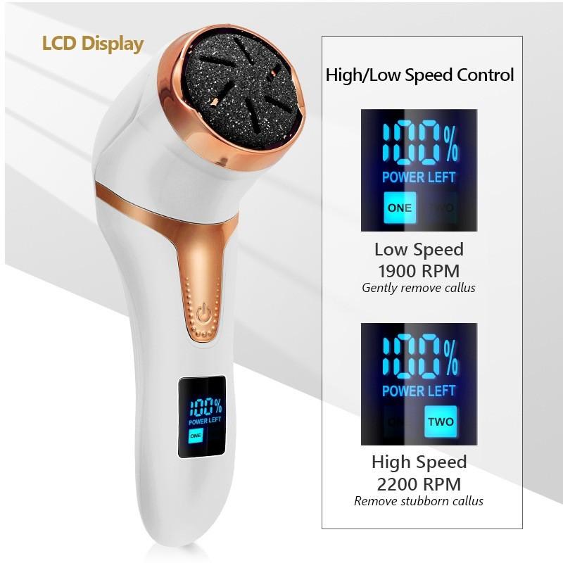 LCD Display Electric Dead Skin Callus Remover Rechargeable Electric Foot Grinding Machine Portable Foot Care Tool