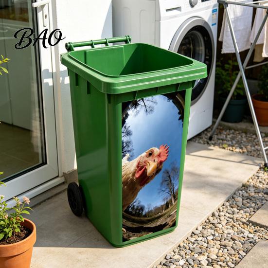 Weatherproof Waste Container Art Fun Animal Trash Can Stickers, Self?Adhesive Bin Decals for Outdoor Removable Vinyl Skins Garbage Can, Mailbox