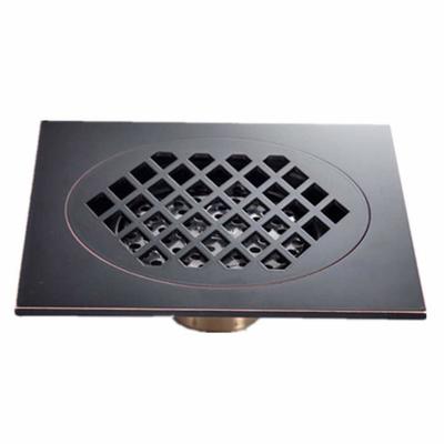 Siphon De Sol Noir 15×15 Cm En Laiton — Drain De Douche Avec Double Crépine Amovible