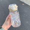 Cute Water Bottle With Straw Portable Plastic Pop-Up Cover Water Cup For Kid Kawaii Bottle Water Leak-Proof Cute Drinking Bottle