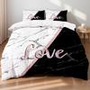 The Valentine's Day Duvet Cover Set (No Filling) Soft Romantic Bedding Set Single Twin Full Size Gift For Couple Bedroom Decor