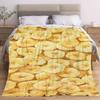 Comfortable and creative banana peel pattern flannel blanket—soft and warm, perfect for home décor, bedding, camping, or travel