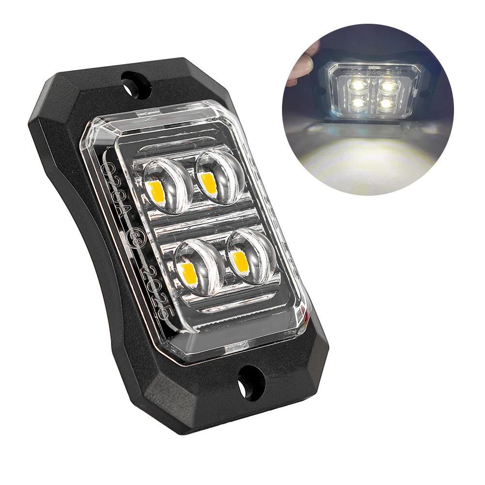 4/8/12 LED Truck LED Side Marker Light Strobe Flash Warning Light 12-24V Waterproof Lens Light for Trucks & Trailers