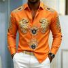 Camicia da uomo stile Barocco testa di leone design slim fit manica lunga camicia Business casual stile street abbigliamento uomo XS-6XL