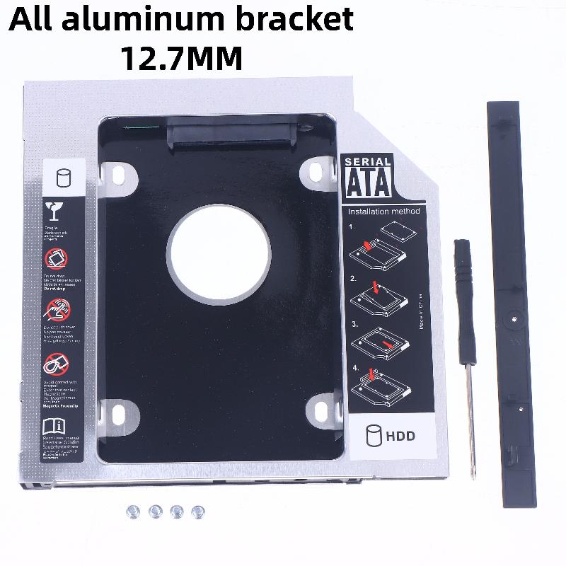 1 Set 2.5" Ssd Cd Dvd a Custodia Alloggiamento per Hdd Cd-Rom Odd Optibay Plastica Alluminio Universale 9.5/12.7Mm Sata 3.0 Caddy per Secondo Hdd