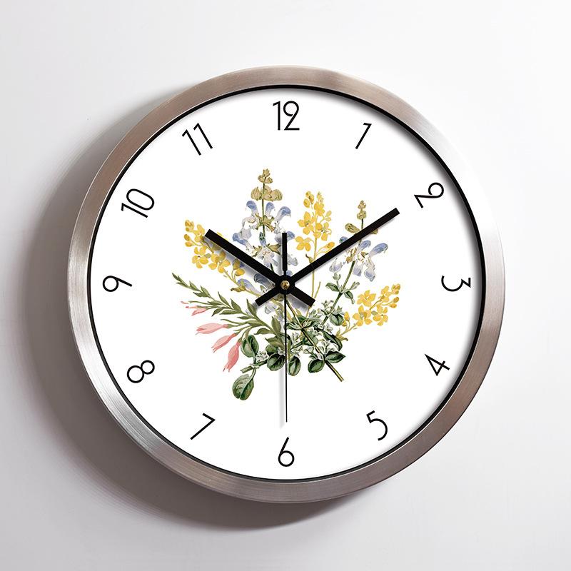 

Metal Stainless Steel Silent Wall Clock Creative and Fashionable Living Room Aluminum Wall Clock Customized Clocks Aluminum Clock 12 inches