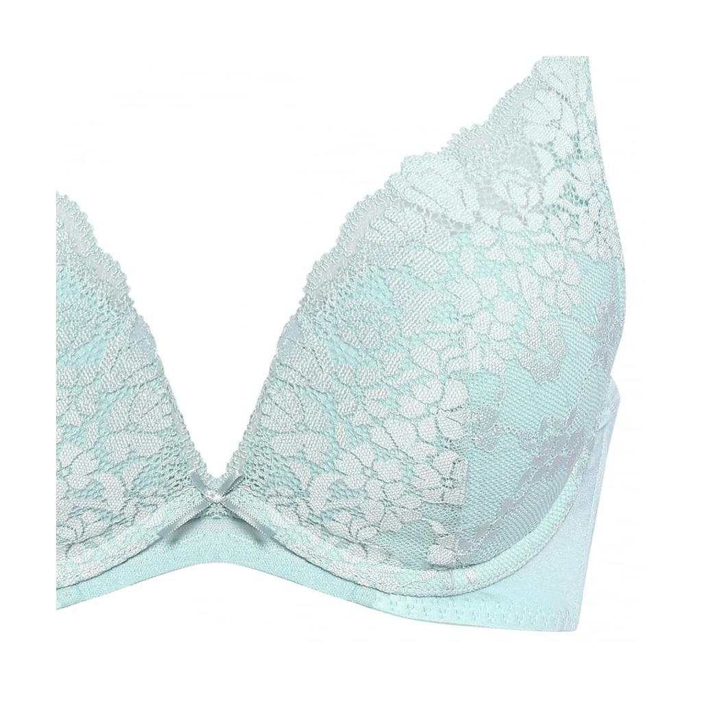 AMOSTYLE BY Triumph Dream Bra Deep V Bra Panty Swinging 3683 D70M & Set, Bouquet, (Sterling Blue),