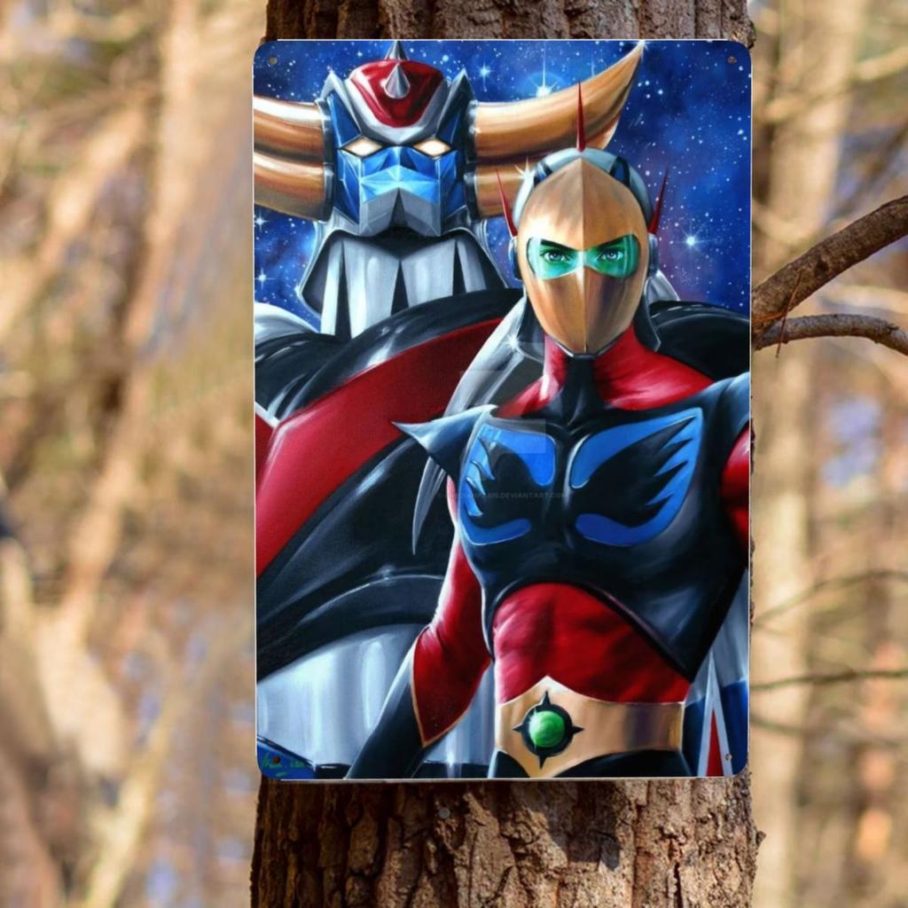 Segno Metallica Retro Goldorak Grendizer Actarus Personalizzato Robot UFO Goldrake Targhe in Latta Decorazioni Murali Ristorante Decorazioni Arte