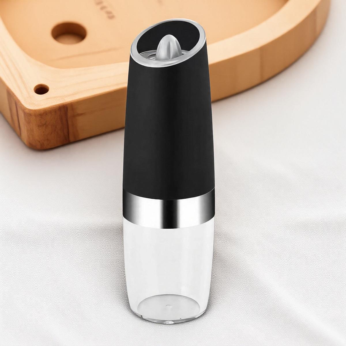 

1pc Electric Salt Pepper Grinder Adjustable Coarseness Battery Powered LED Light Kitchen Tool чёрный
