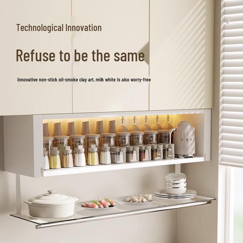 Modern Kitchen Under-Cabinet Storage Rack with Light