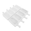 Ice Cream Moulds Quick Release Silicone 4 Cavity Oval Ice Pop Moulds with Wooden Sticks for Cake Pop