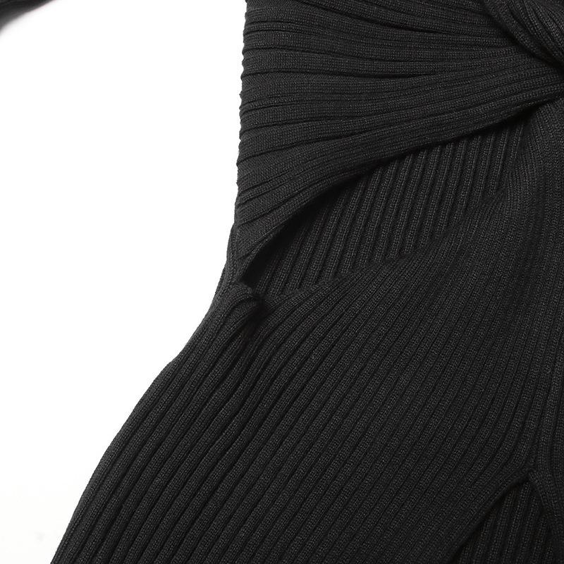 2026 Summer Women's Elegant Hollow Twist Knit Sweater - Slimming Waist, Half High Collar Knitwear