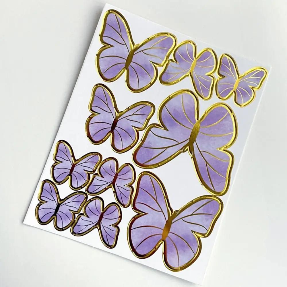 1Sheet Happy Birthday Sequins Butterfly Cake Topper Cake Decoration Simulation Butterflies Wedding Cake Decorating Supplies