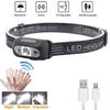 IPX6 Headlamp Waterproof Super Bright LED Sensor Flashlight USB Rechargeable Headlamps for Outdoor Biking Fishing