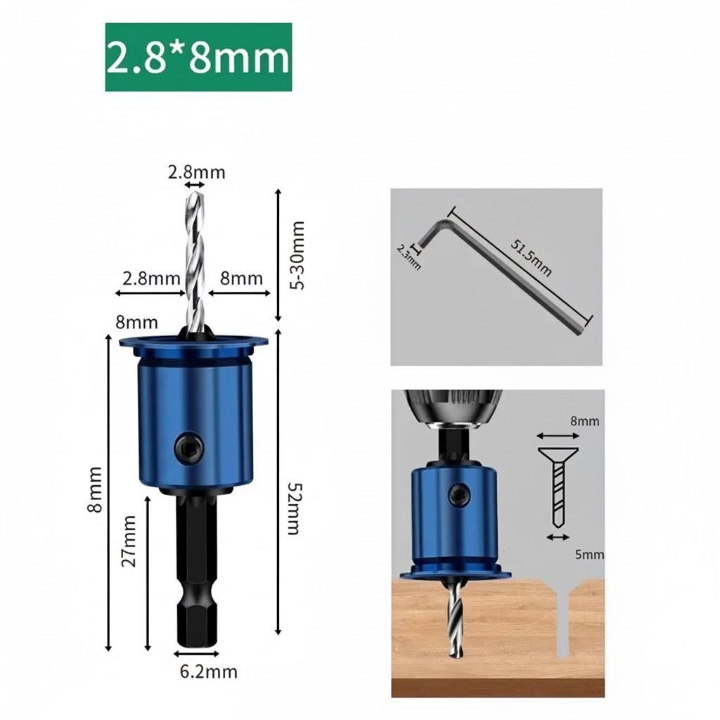 Alloy Core Countersink Drill Bit for Woodworking Router Tools Perfect for Drilling Pilot Holes in Wood