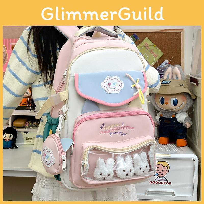 Street Nylon Fashion Backpack Color Block Design With Laptop Compartment Gift