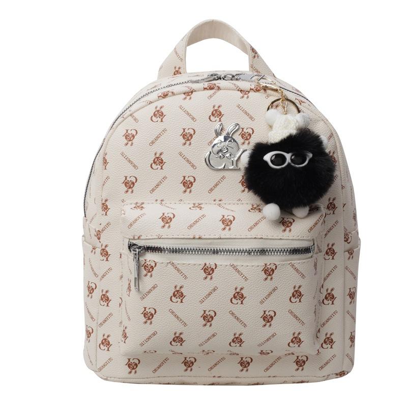 Women's Bag Printed Wear-resistant Backpack Large Capacity Texture Leisure Travel Backpack