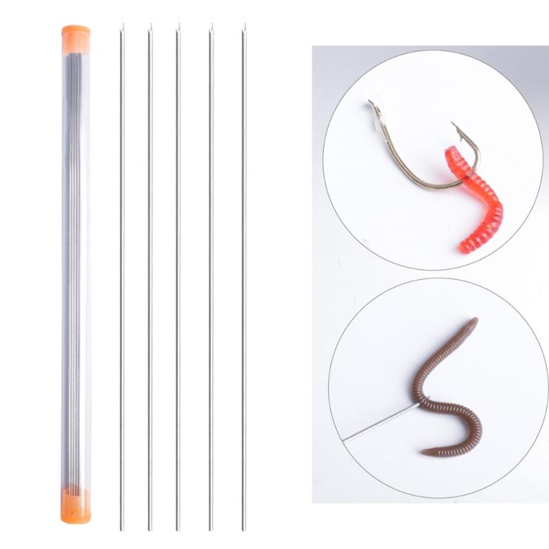 5pcs Fishing Rigging Needle Fishing Baiting Needle Driller Hollow Earthworm Hooking Needle Fishing Tackle