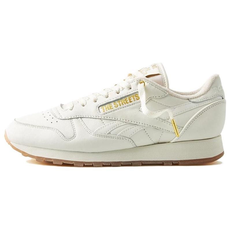 

Рибок КОНЕЦ. x The Streets x Классические кожаные кроссовки Chalk Gold Metallic для мужчин Кремово-черные IG3982 47