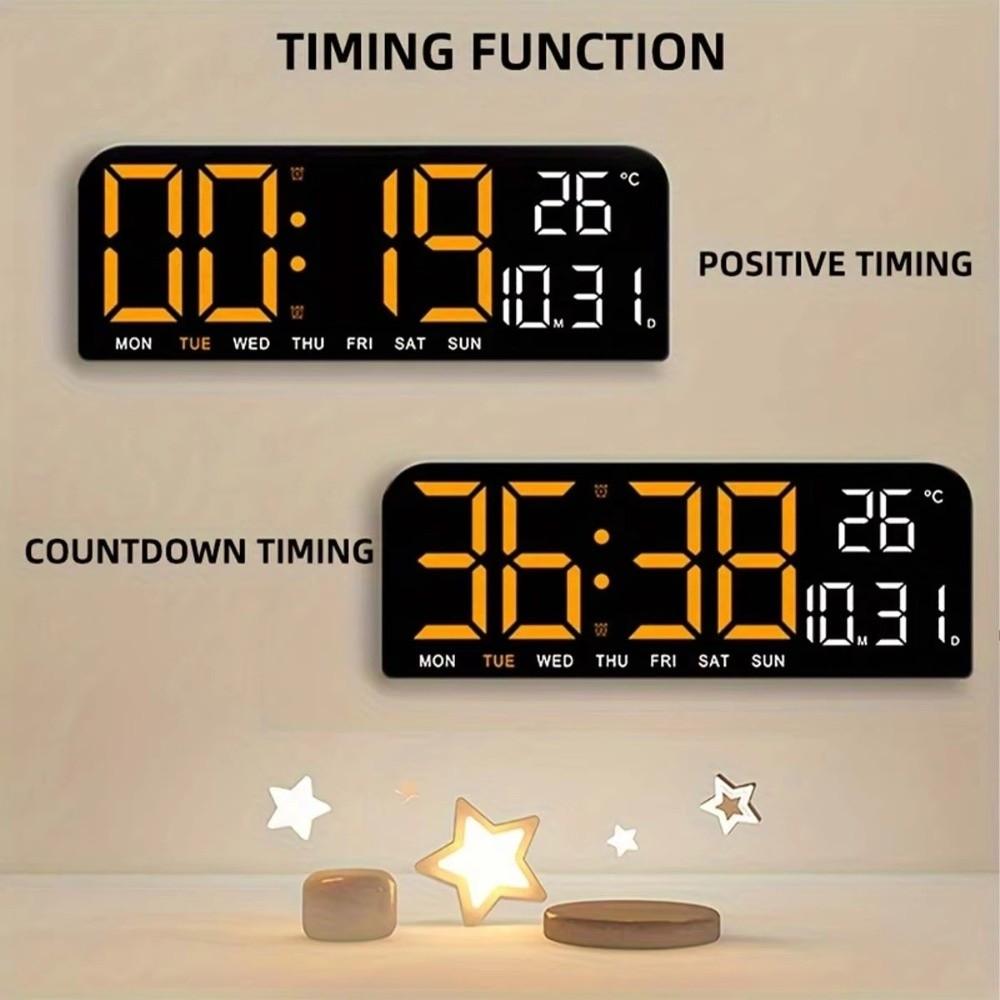 Brightness Adjustment Large Digital Clock 12/24H Format Alarm Clock Dual Alarms  Gifts for Seniors