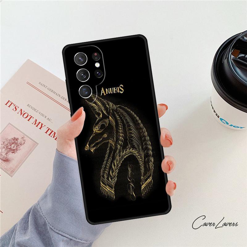 Anubis Ankh Egyptian God phone case For Samsung Galaxy S24 S25 S23 S22 Ultra Note 10 20 Plus S20 S21 FE Cover
