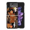 Halloween Fall Art Witch Cat Clear Phone Case For Samsung Z Flip 7 6 5 4 3 Galaxy ZFlip7 ZFlip6 ZFlip5 ZFlip4 ZFlip3 5G Print Co