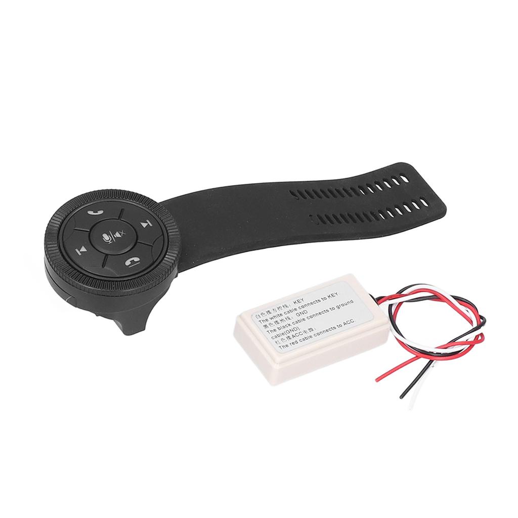Steering Wheel Control Smart Wireless 7 Keys Black Wheel Controller with Storage Box for Universal Car Interior