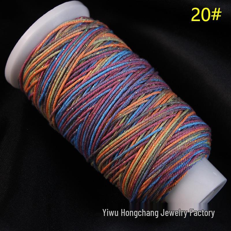 Variegated Hand-Spun Cotton Necklace & Bracelet Rope with Gold Tibetan Starry Sky Gradient