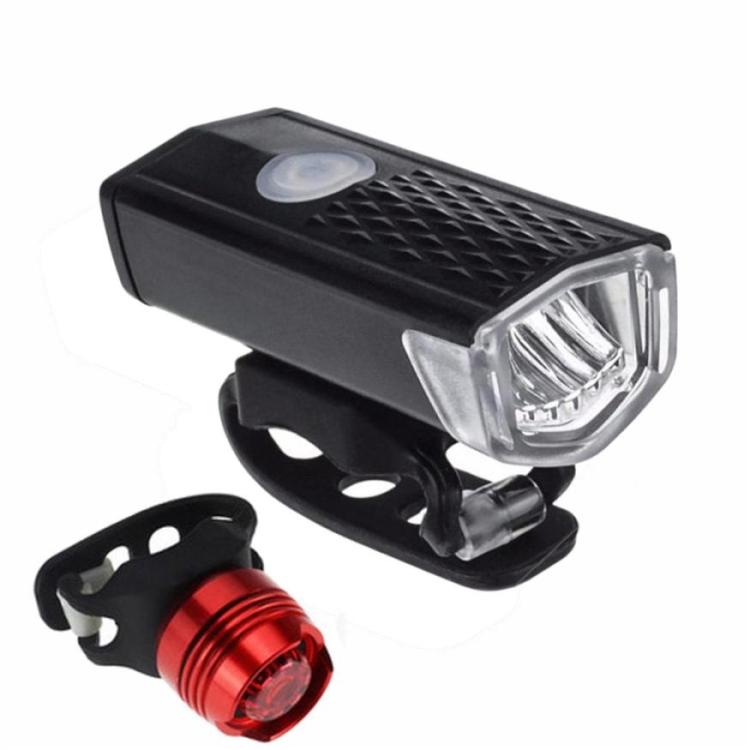 Factory Price Bicycle Highlight USB Rechargeable Lamp Waterproof Bicycle Headlight Taillight Set чёрный