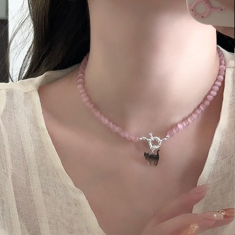 Summer Color Stars Beaded Pendant Necklace Female Sweet Small Fresh Clavicle Chain Vacation Style Niche Versatile Necklace