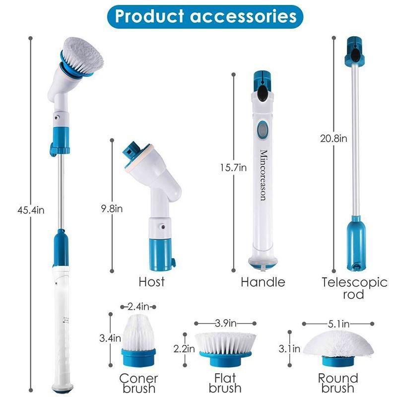

Электрическая щетка для чистки, водостойкий очиститель, беспроводная зарядка, набор инструментов для чистки ванной комнаты и кухни EU Plug