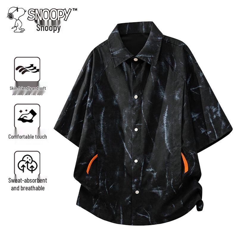 Snoopy Men s Casual Short-Sleeve Shirt 7XL