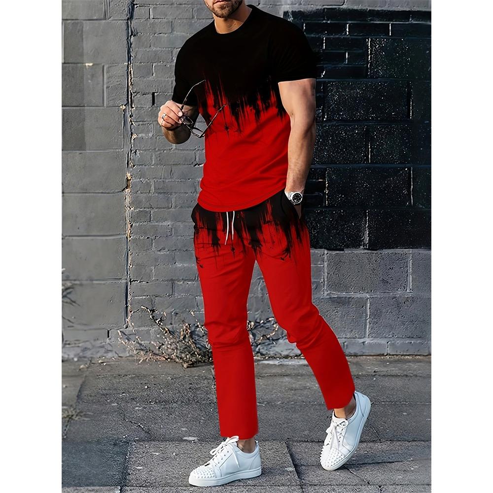 Sommer Neu Herren T-Shirt Hose Anzug Camouflage Druck Kurzarm Rundhals T-Shirt Lässig Outdoor Kleidung Bequem