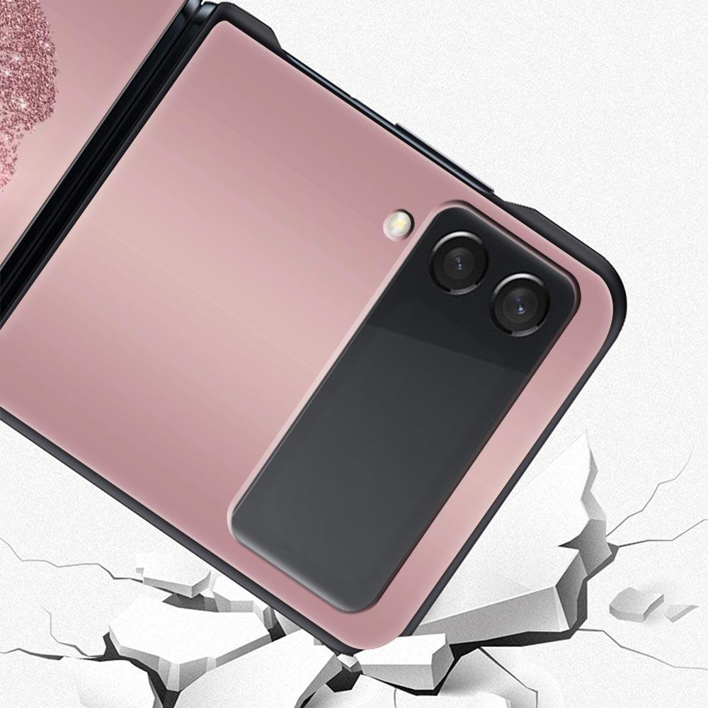 Handyhülle für Samsung Galaxy Z Flip 3 4 5 6 Faltbar Schwarze Schale Schöne Rosegold Kunst Für Samsung Z Flip4 Flip5 PC Hartschalenabdeckung