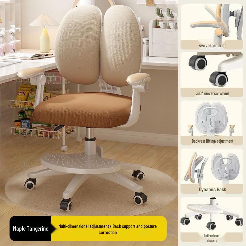 Adjustable Children's Study Chair with Back Support